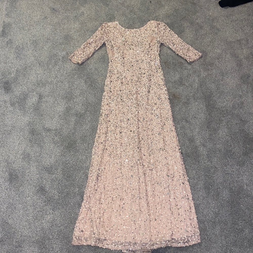 Adrianna apple sequined gown
